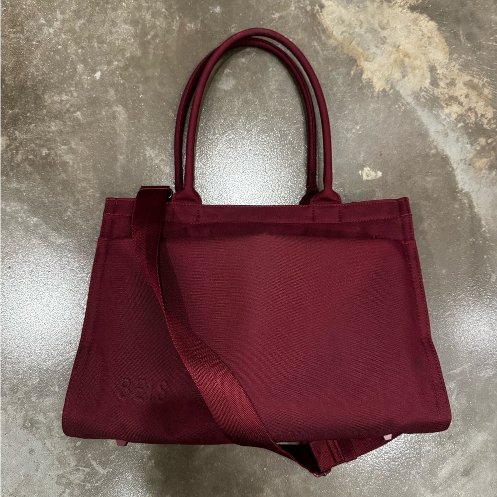 BEIS Burgundy Tote Bag